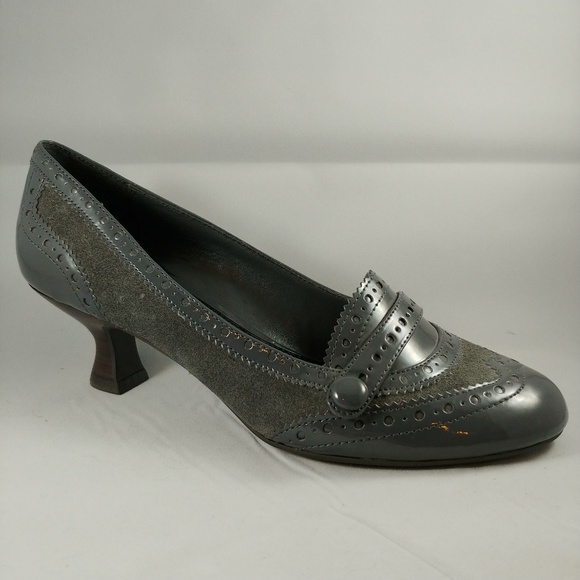 Etienne Aigner Shoes - Etienne Aigner Kitten Heeled Oxford Shoe NWOT Size 6 Gray